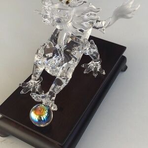 Swarovski Crystal Dragon with Wooden Stand Collectible